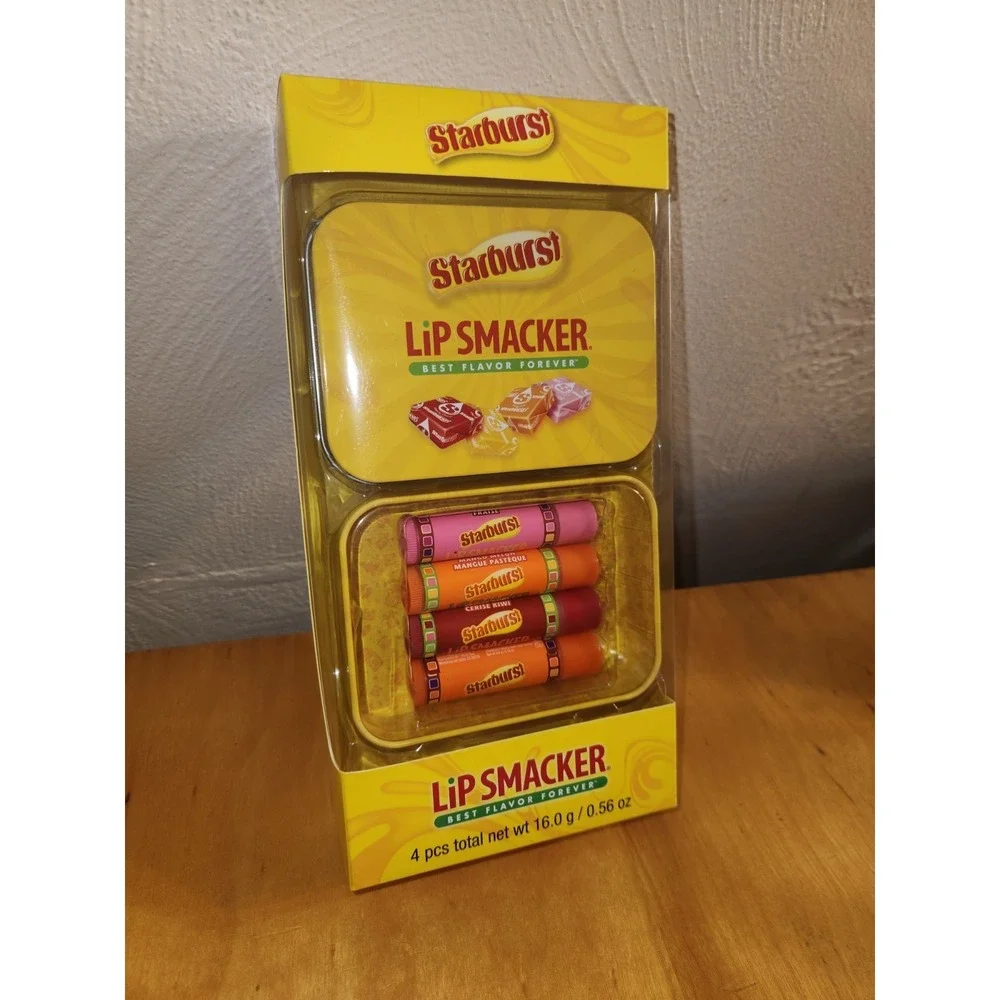 LIP SMACKER STARBURST 4-Pc LIP BALM & TIN With‎ Four Different Flavors